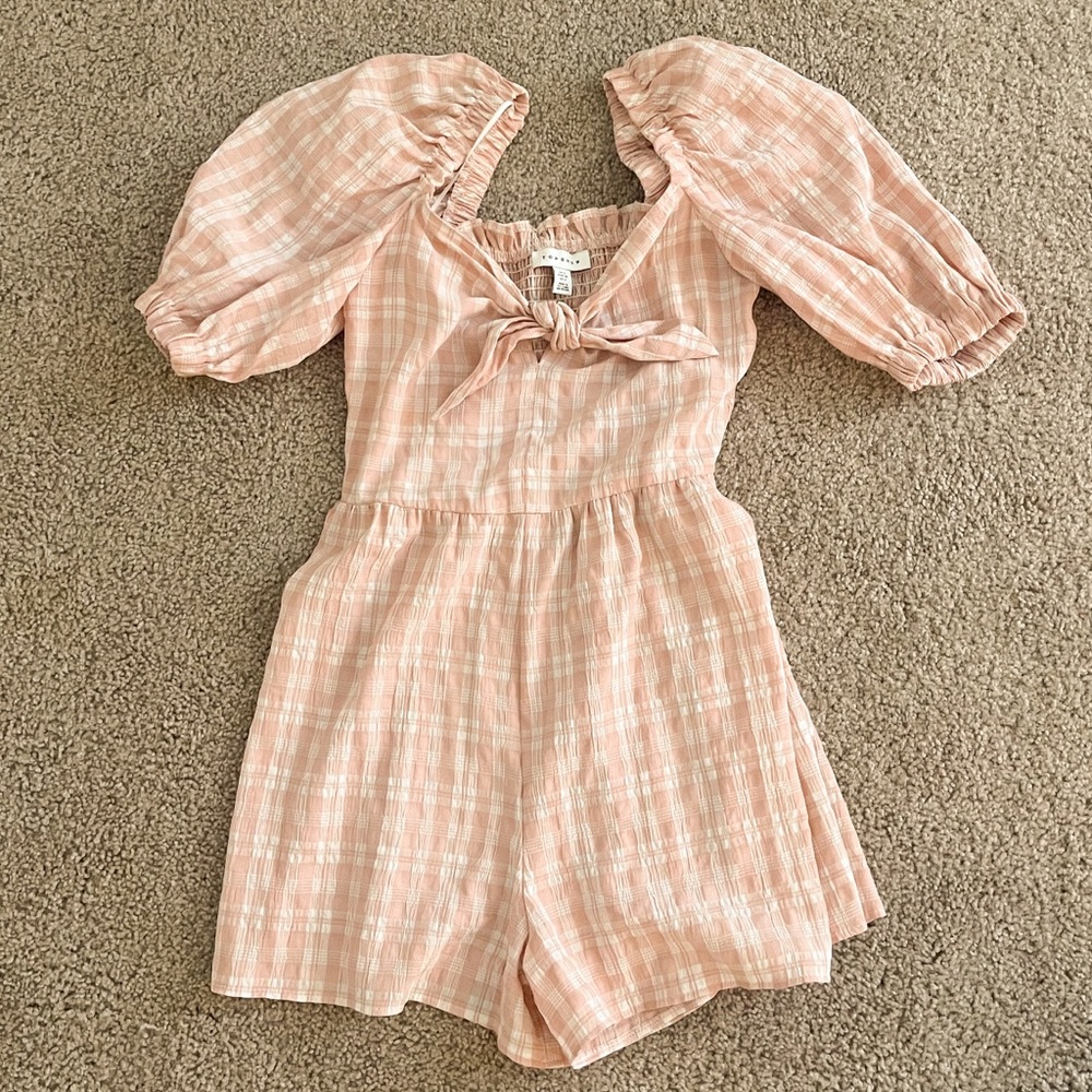 Plaid Pink & White Romper
